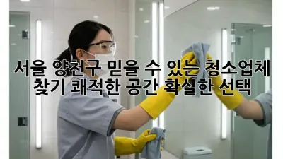 서울 양천구 믿을 수 있는 청소업체 찾기: 쾌적한 공간, 확실한 선택!